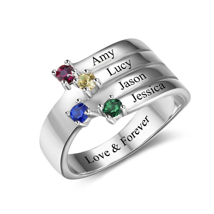 Personalized Birthstone Anniversary Ring