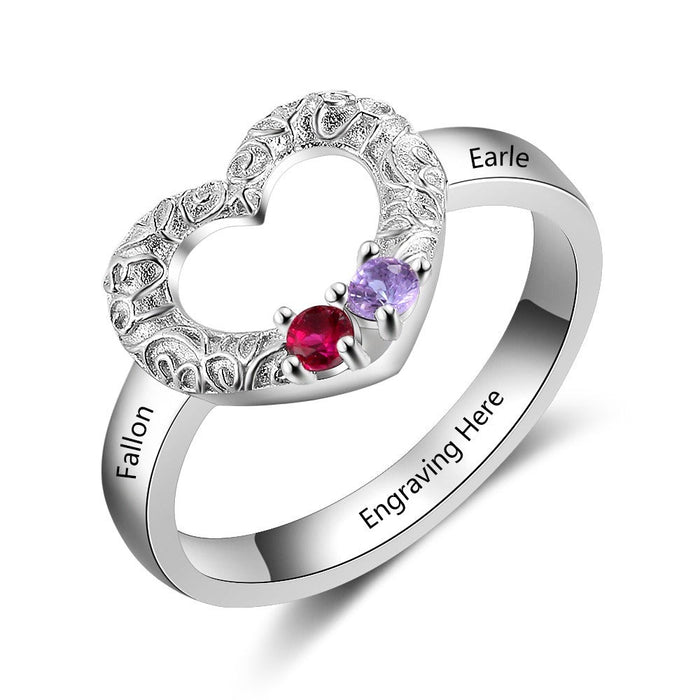 Customized Ring with 2 birthstones