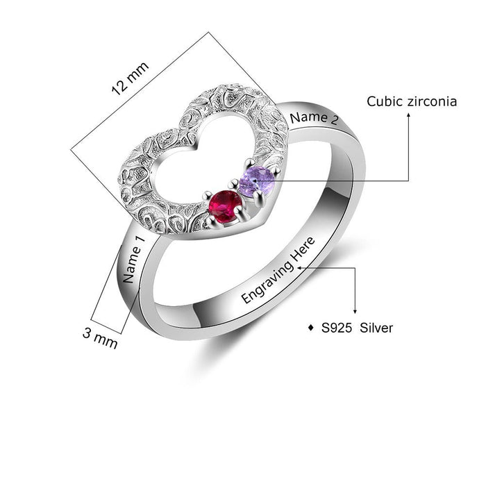 Customized Ring with 2 birthstones