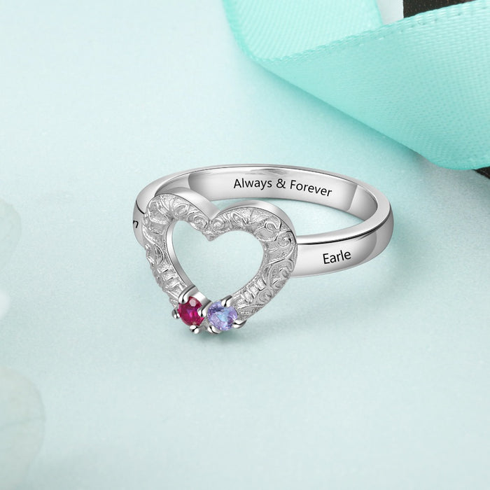 Customized Ring with 2 birthstones