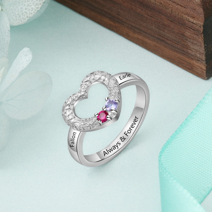 Customized Ring with 2 birthstones