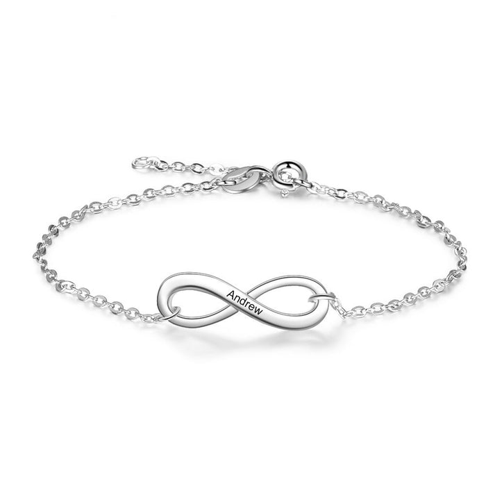 Personalized Infinity Link Chain Bracelets