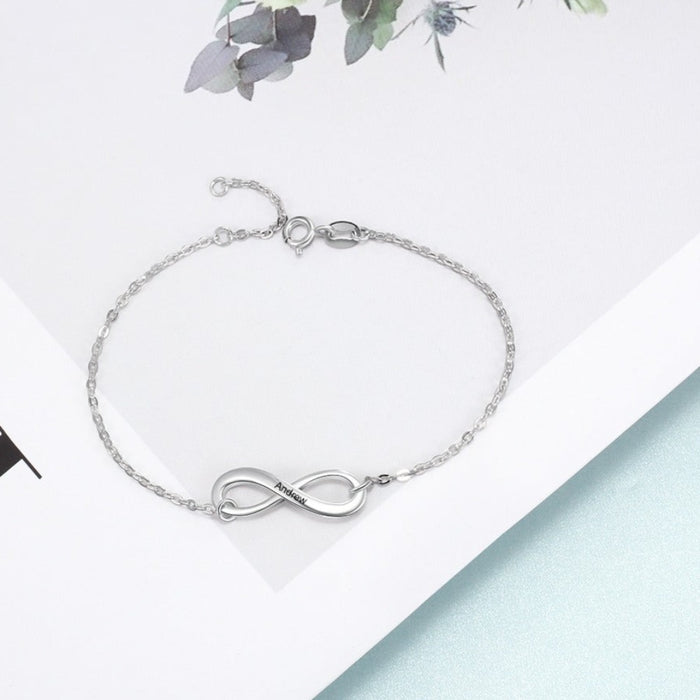 Personalized Infinity Link Chain Bracelets