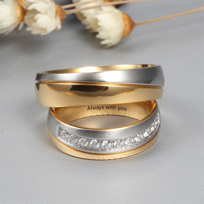 Customized Name Engraving Wedding Rings