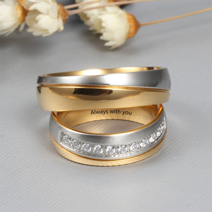 Customized Name Engraving Couple Rings