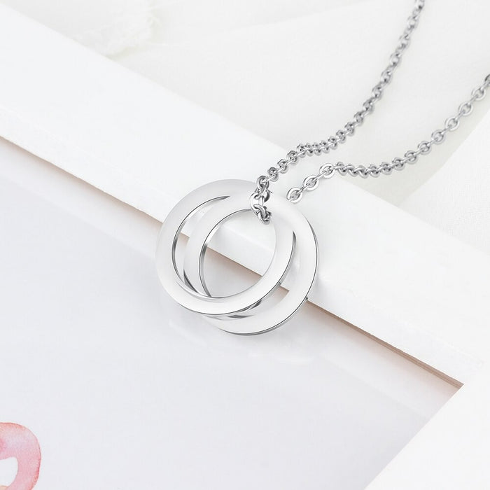 Customized 2 Names Circle Necklaces