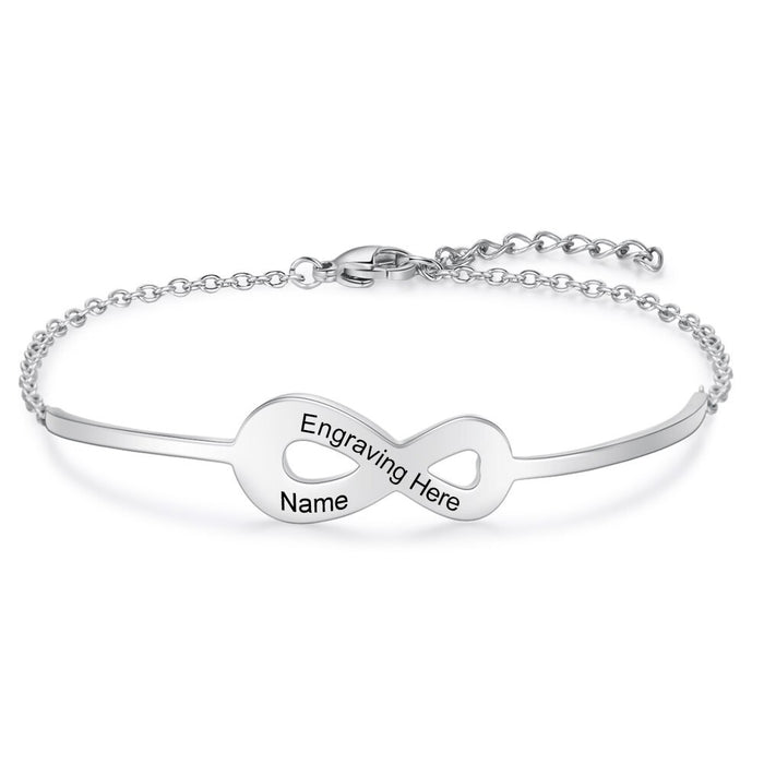 Engraved Infinity Bracelets With Name