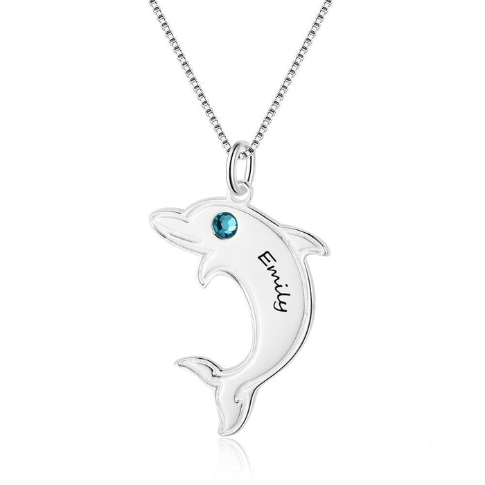 Personalized Dolphin Shape Name Necklace