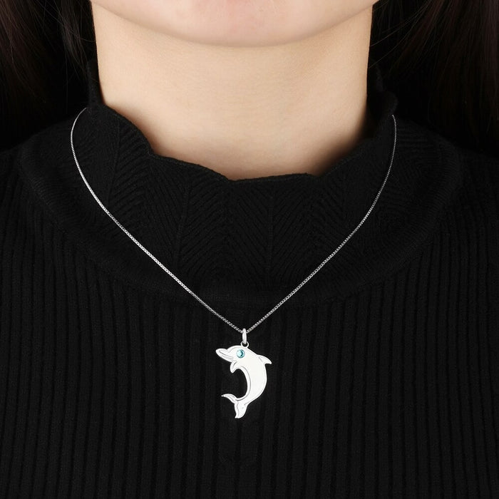Personalized Dolphin Shape Name Necklace