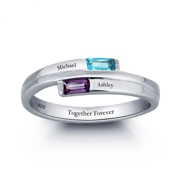 Engagement Sterling Silver Promise Personalized Rings
