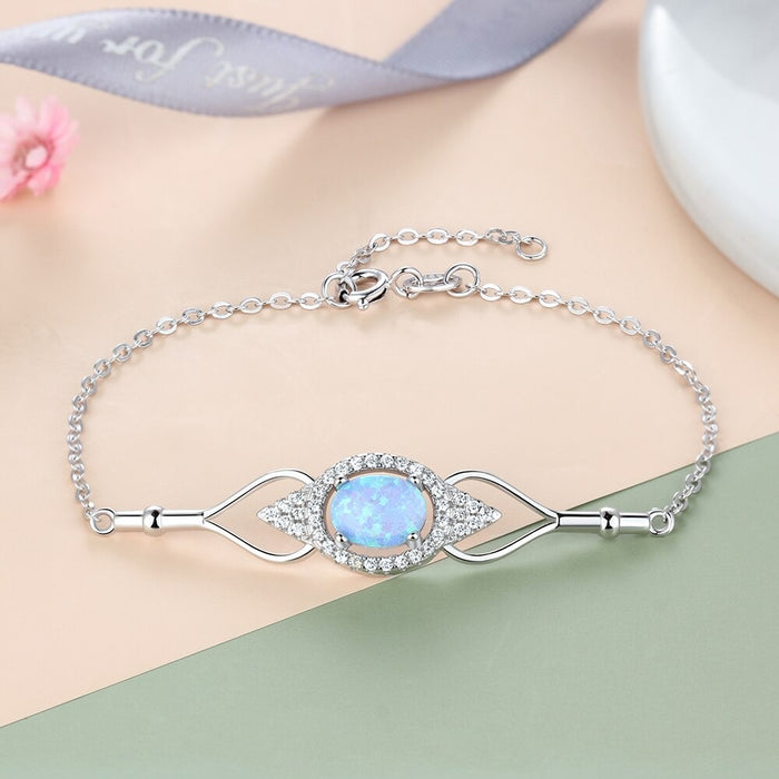 Eye Shape Blue Opal Stone Bracelets