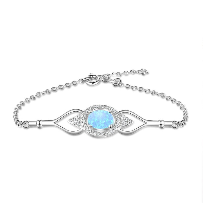 Eye Shape Blue Opal Stone Bracelets