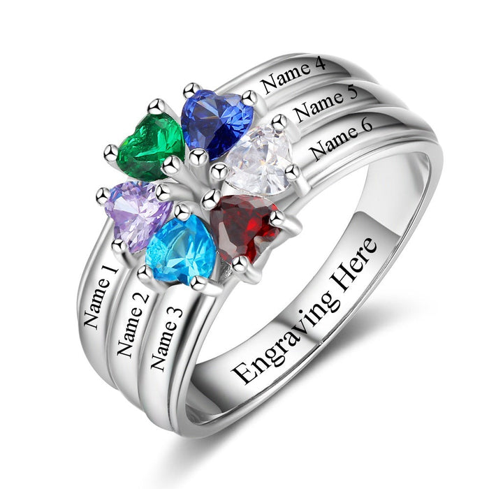 Family and Friend 6 Birthstone Ring