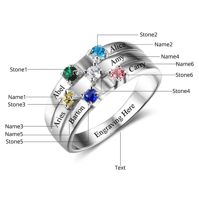Sterling Silver Family & Friendship Ring