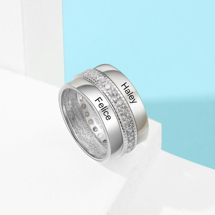 Fashion Personalized Engraved Name Rings For Women