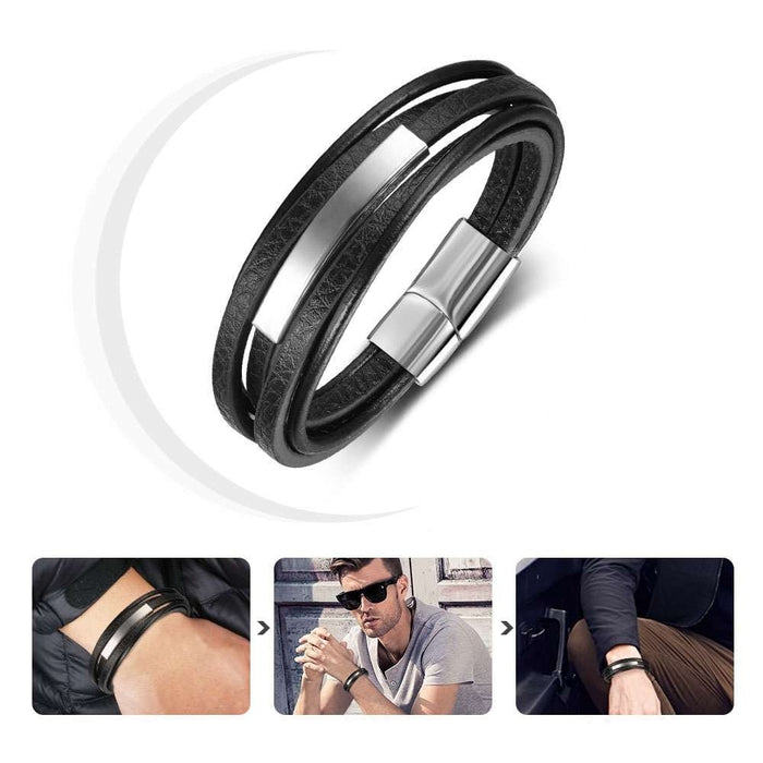 Stainless steel Leather Bracelets For Men