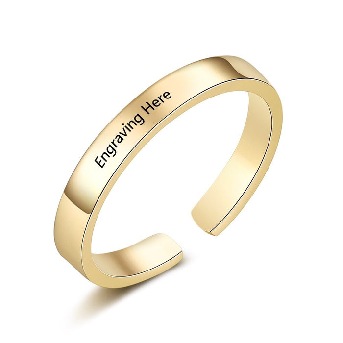 Classic Personalized Stainless Steel Adjustable Rings