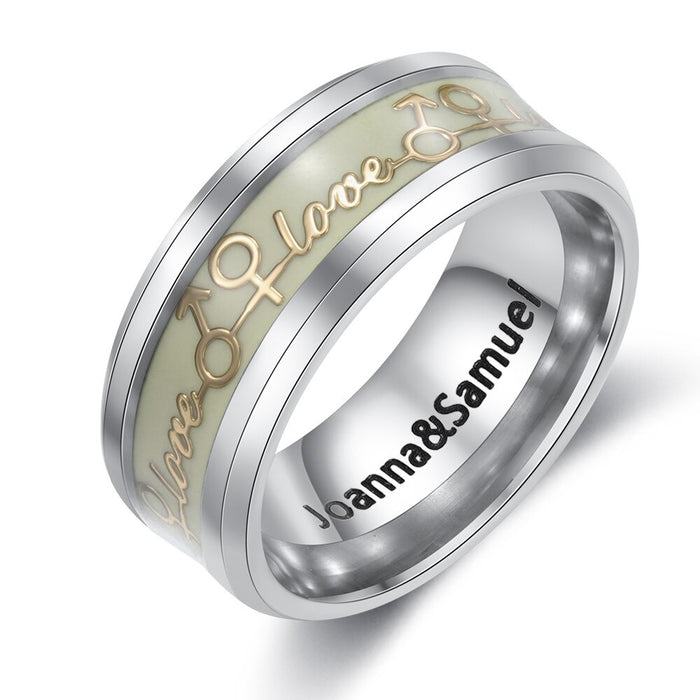 Stainless Steel Luminous Rings For Women And Men