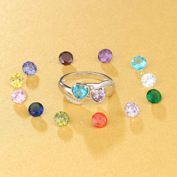Birthstone Personalized Engrave Name Promise Ring