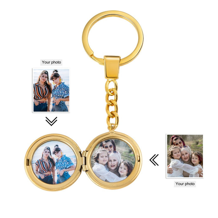 Personalized 2 Photo Keychain For Women