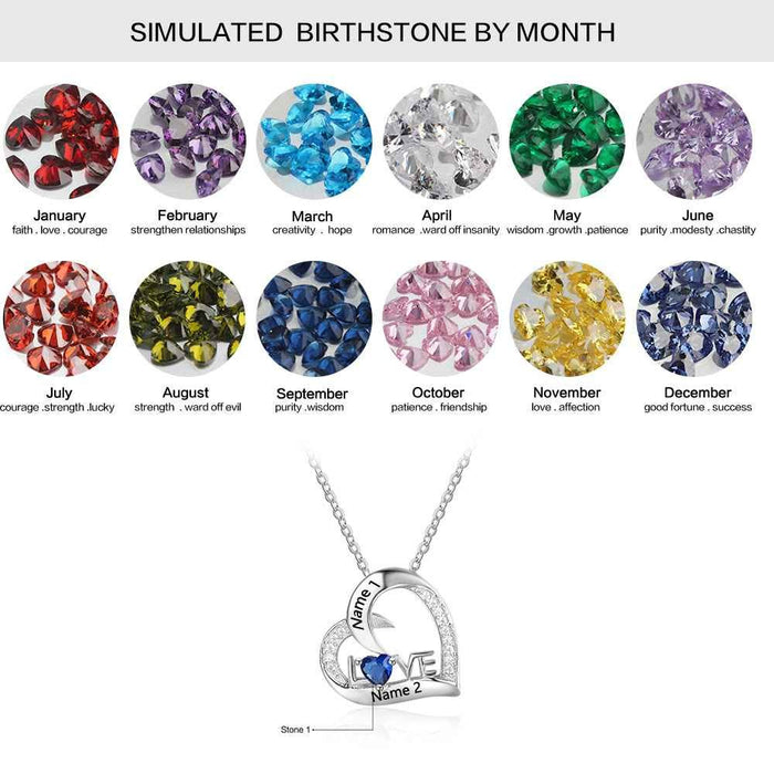 Sterling Silver Birthstone Necklace Pendants