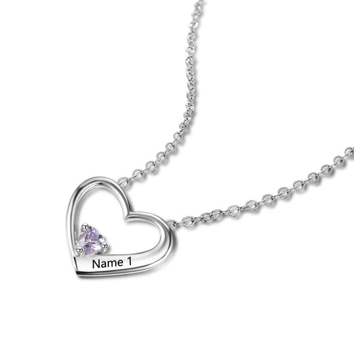 Personalized Silver Birthstone Necklace