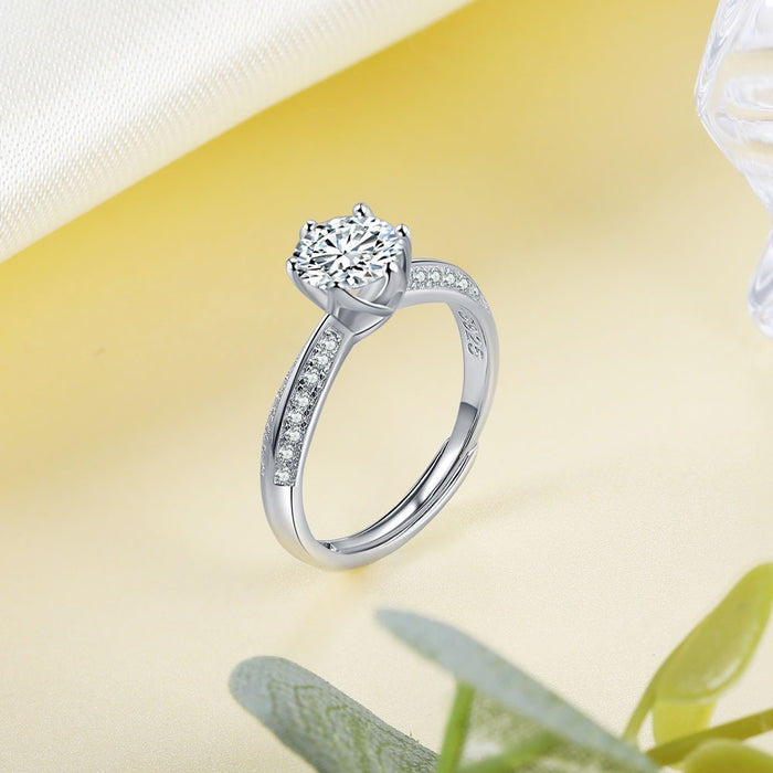 Moissanite Sterling Silver Engagement Ring