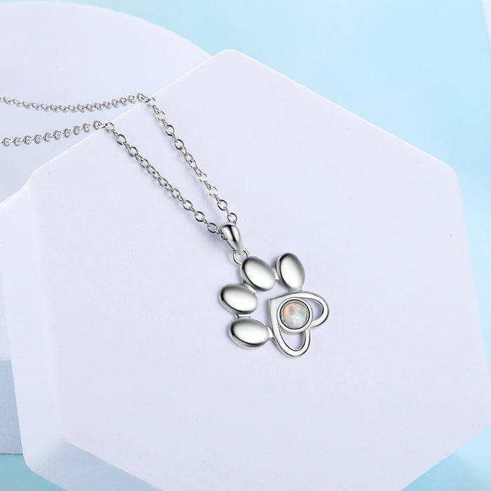 Paw Necklaces for Women With Opal Stone