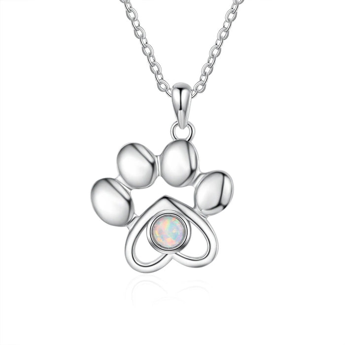 Paw Necklaces for Women With Opal Stone