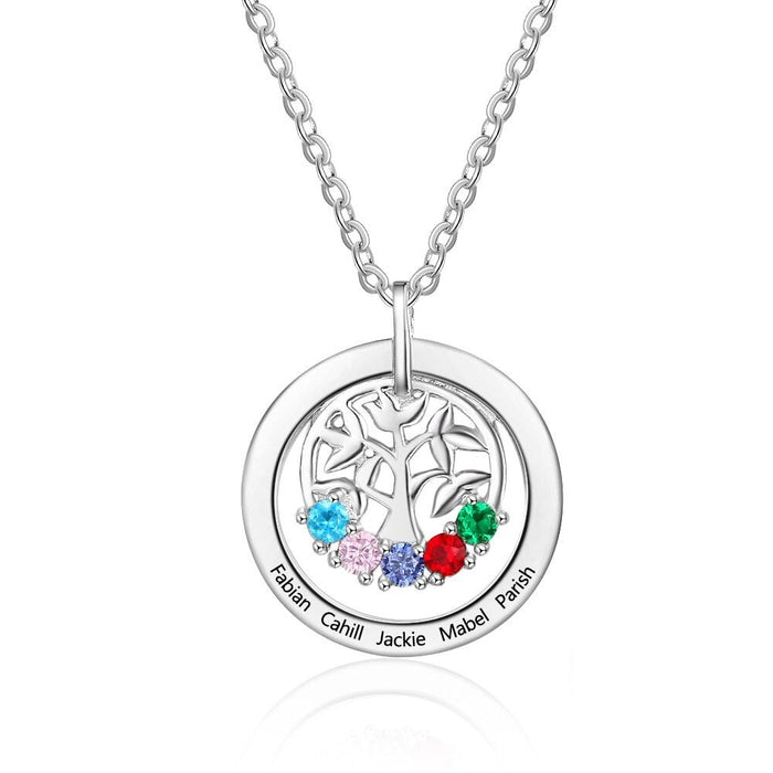 Silver Personalized Family Tree Pendant