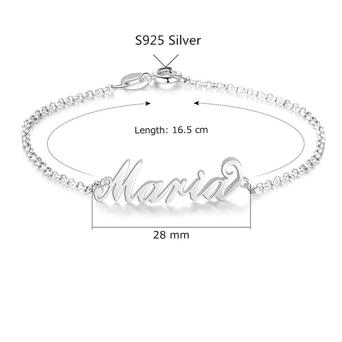 Sterling Silver Custom Name Bracelets For Women