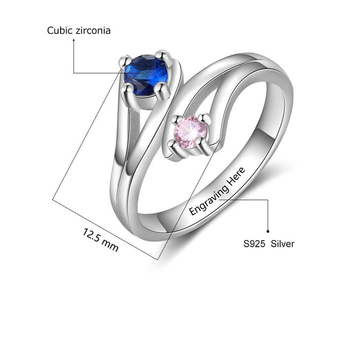 Sterling Silver Personalized Inner Engraving Ring for Women