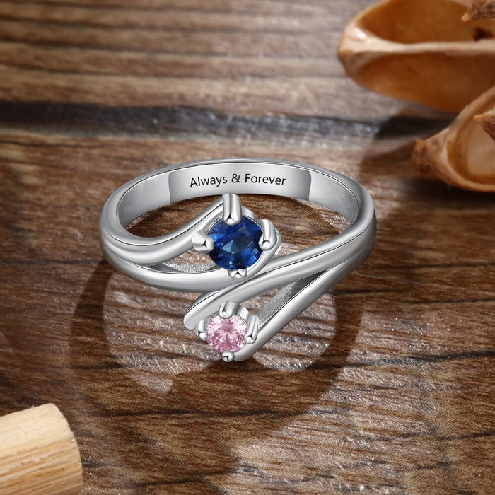 Sterling Silver Personalized Inner Engraving Ring for Women