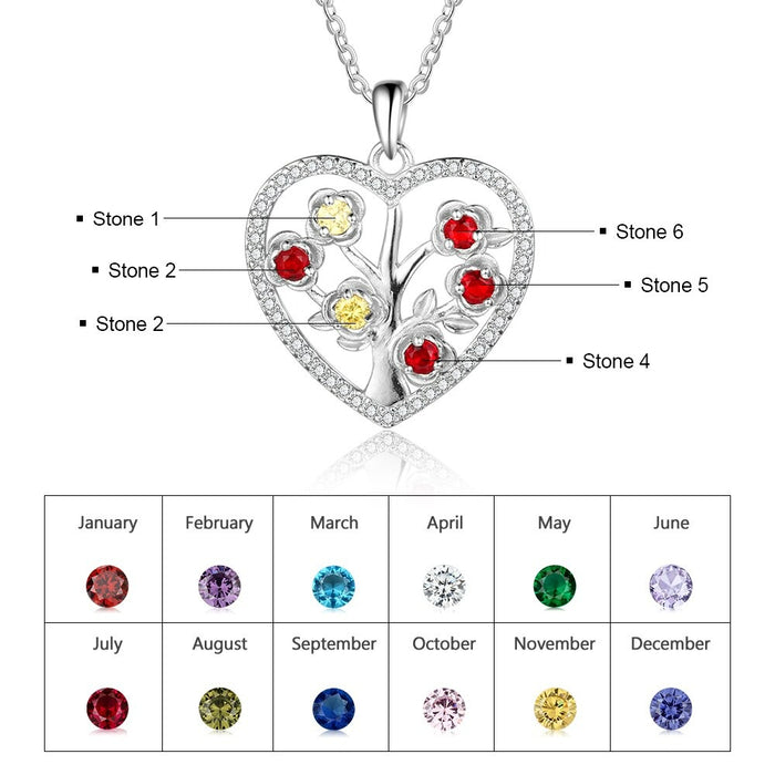 Customized 6 Birthstone Flower Necklace