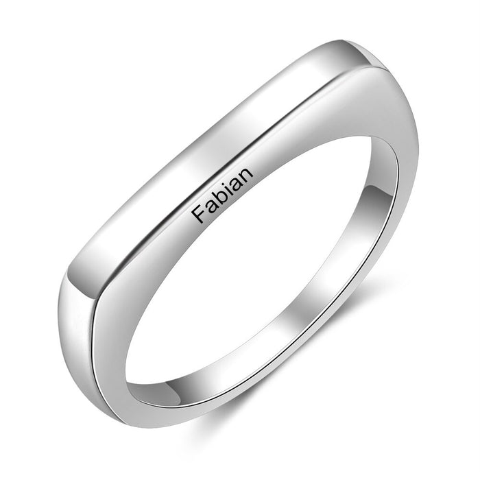 Customized Minimalist 1 Name Ring For Women