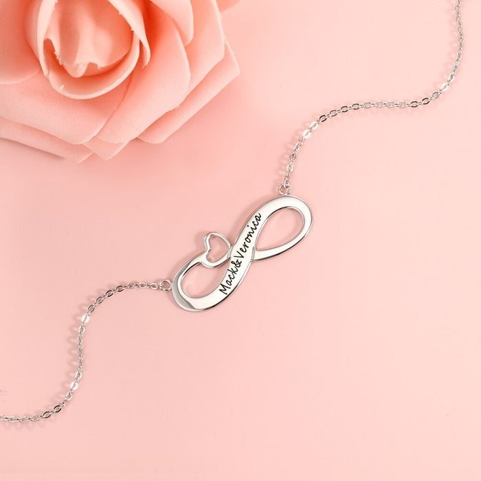 Customized Engraved Heart & Infinity Necklaces
