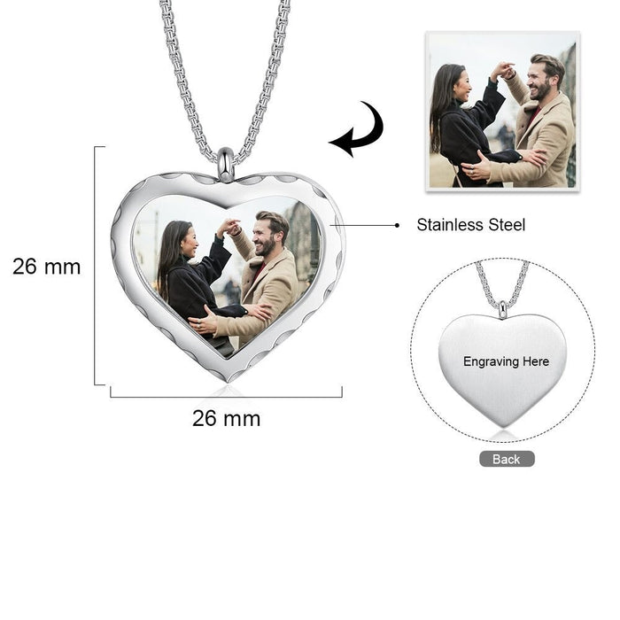 Customized Stainless Steel Memory Photo Necklace