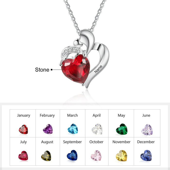 Personalized Birthstone Engraved Pendant