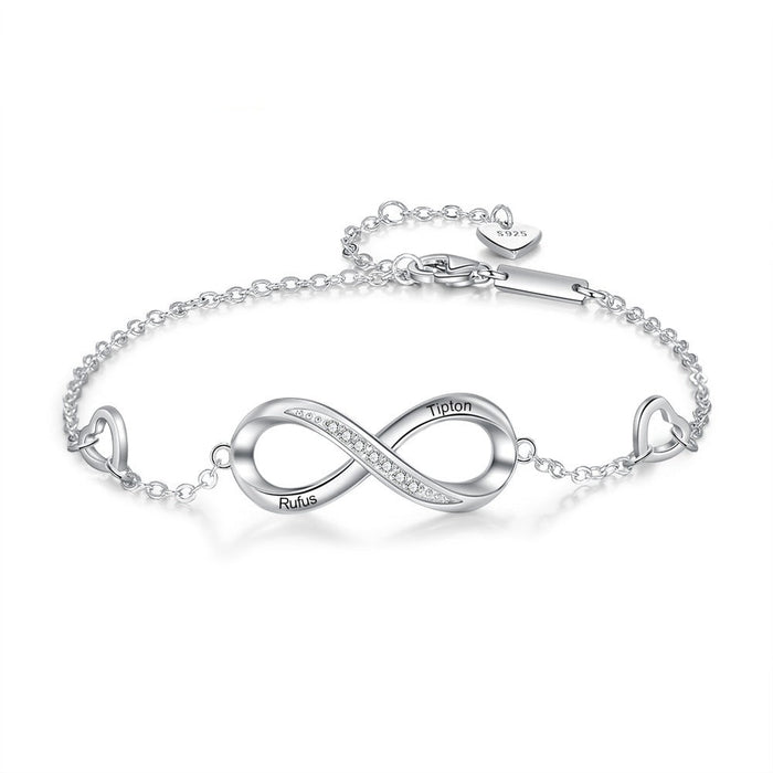 Sterling Silver Infinity Bracelet Promise Bracelet
