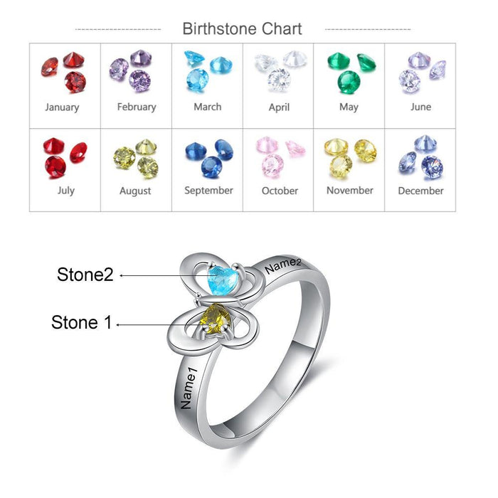 Personalized Name Butterfly Ring For Women