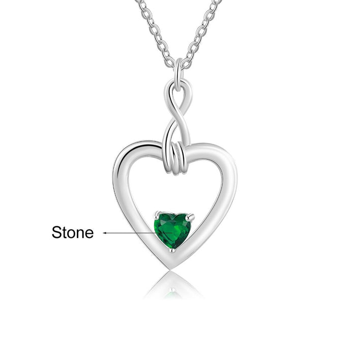 Customized Inlaid 1 Stone Infinity Love Necklace