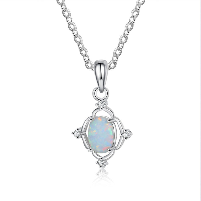 Luxury White Fire Opal Necklaces for Women