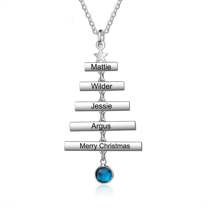 Personalized Engraved Christmas Tree Necklace