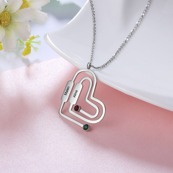 Personalized Engraved Name Paperclip Necklace