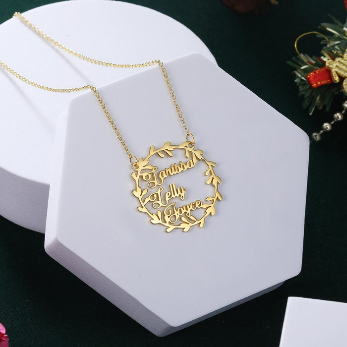 Custom Letter 3 Name Pendant Necklace