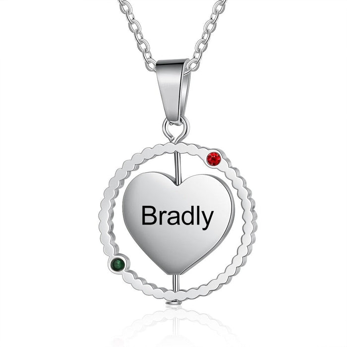 Personalized Rotatable Heart Necklace