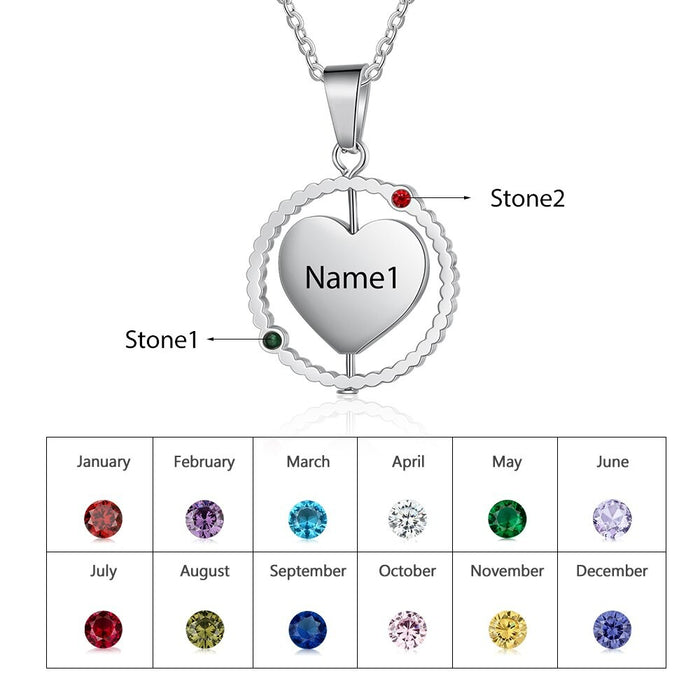 Personalized Rotatable Heart Necklace