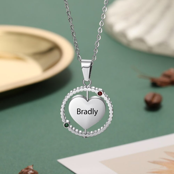 Personalized Rotatable Heart Necklace