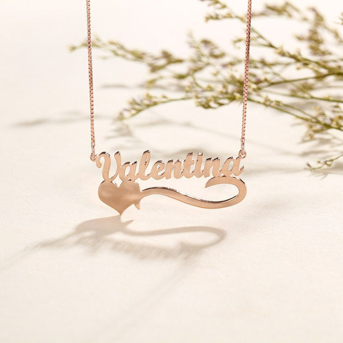 Name Personalized Heart-Shaped Necklaces