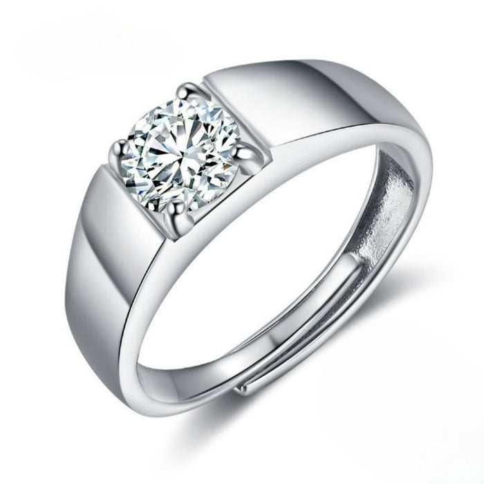 Elegant Sterling Silver Wide Wedding Ring